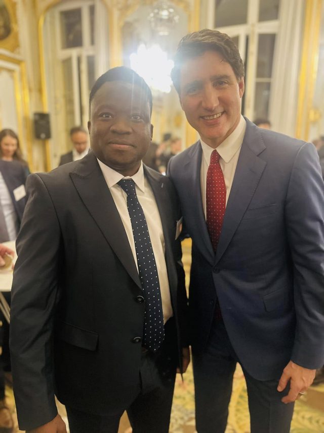 Youmani Jerome LANKOANDE et le Premier ministre du Canada Justin Trudeau