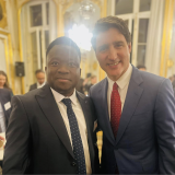 Youmani Jérôme LANKOANDÉ y el Primer Ministro de Canadá, Justin Trudeau