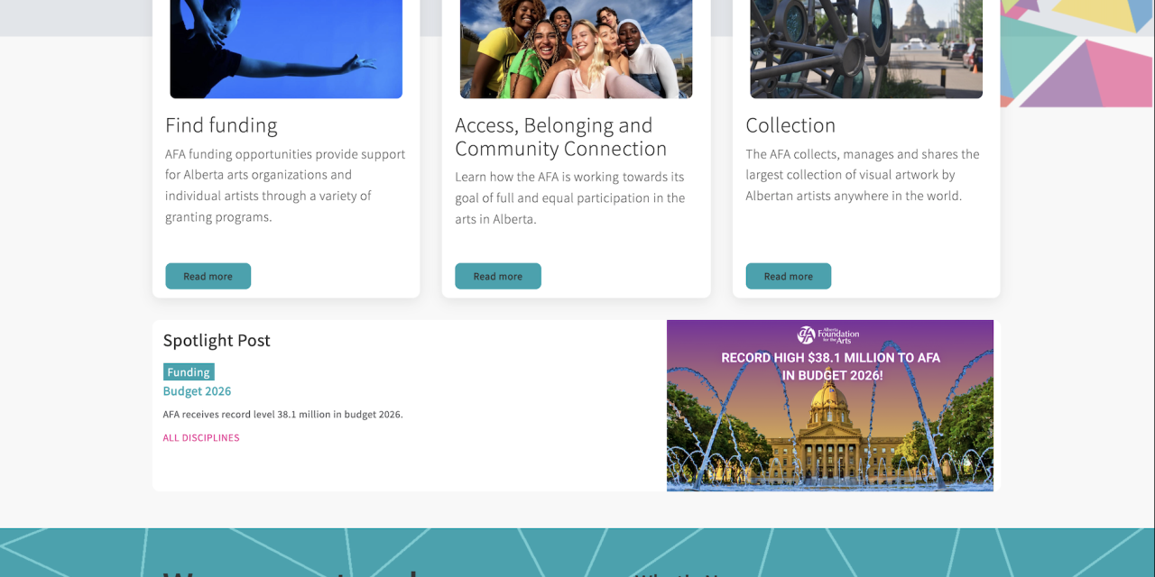 Étude de cas: le portail de l’Alberta Foundation for the Arts